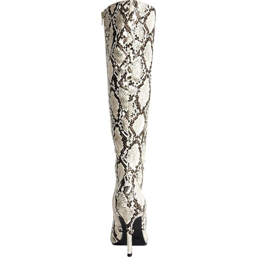 THALIA SODI Womens Beige Snake V-Notch Rajel Pointed Toe Stiletto Boots 5 M - Picture 2 of 3